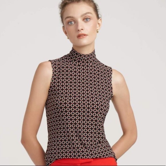 Anne Klein Matelot Sleeveless Mock Neck Top - Picture 2 of 4